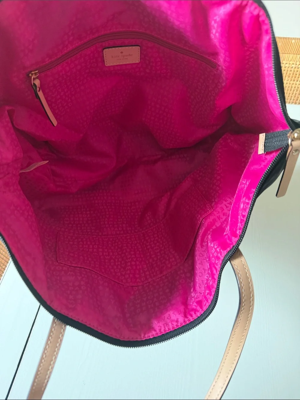 kate spade Black Tote with Tan Handles.  NWOT